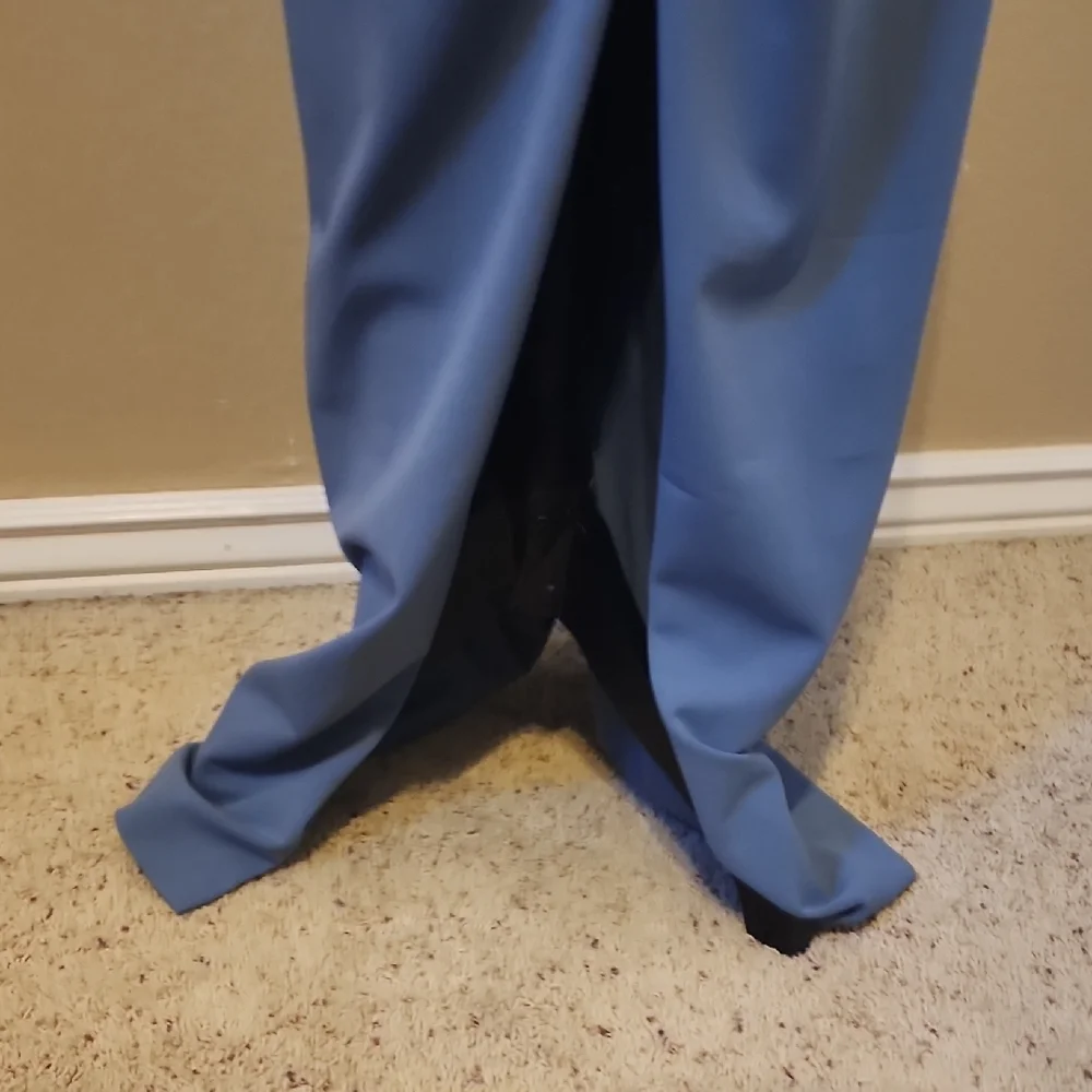 Off-Shoulder Dusty Blue Formal Wedding Gown - Picture 9 of 10